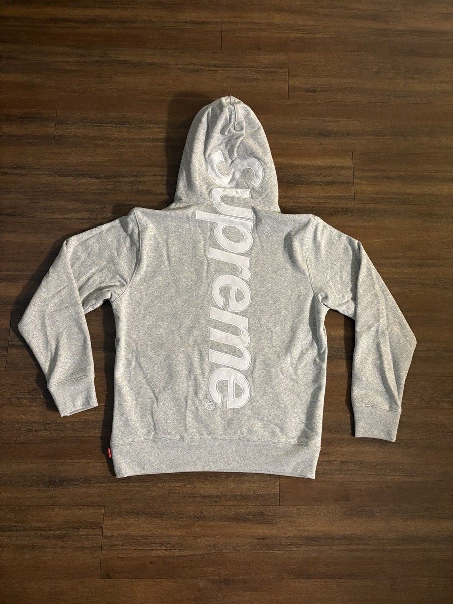 Supreme Satin Appliqué Hoodie Grey Size Medium | eBay