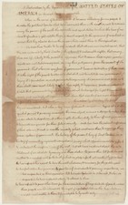 Declaration of Independence 1776 Vintage Historical Document Photo Reprint Wall