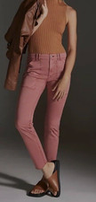 Anthropologie Pilcro Slim Straight Utility Trousers Coral Pink - NEW