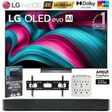 LG 77" C5 Series OLED evo 4K UHD Smart webOS TV 2025 w/ SKM1 Soundbar Bundle