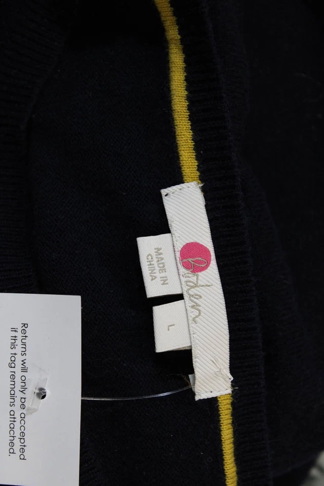 Suéter Pullover Mujer Boden Azul Oscuro Lana Algodón Manga Larga Talla L Foto 4 de 4