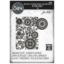 Sizzix 3-D Texture Fades Embossing Folder A6 666866 Vault Gears