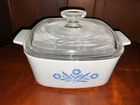 Vintage Corning Ware Blue Cornflower 1 1/2 Qt.  Covered Casserole Dish