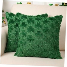 St Patricks Day Pillow Covers 18 x 18 18" x 18" Pack of 2 Green-2-shamrock