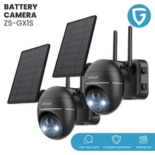 2PCS ieGeek 360° Wireless Outdoor PTZ Security Camera WiFi Battery Powered CCTV
