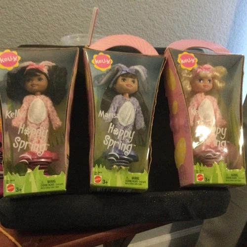 Set Of 3 Happy Spring Kelly Marisa Bunny Barbie Easter Vintage 2003  NEW