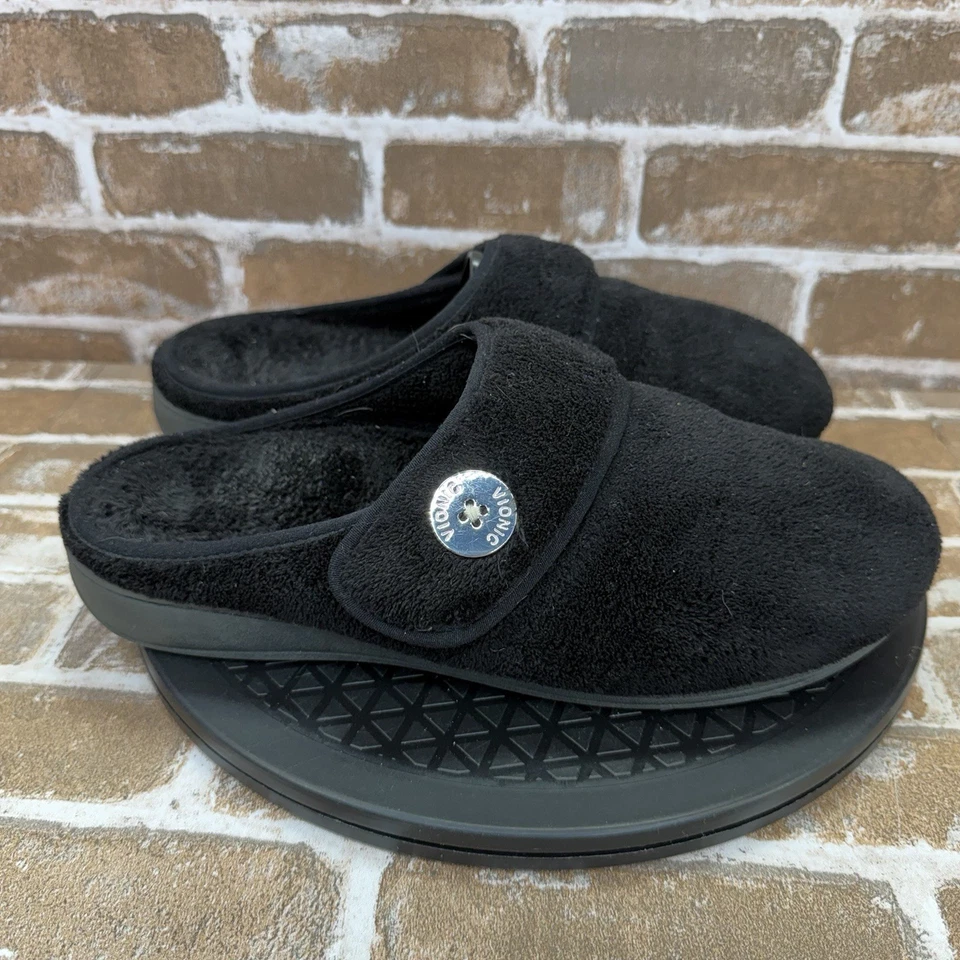Zapatillas Vionic Sadie negras difusas sin cordones House Mule 361 para mujer talla 11” Foto 4 de 4
