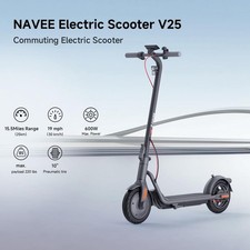 Navee V25Pro Electric Scooter 600W Adult Foldable E-Scooter 10" Tires Waterproof