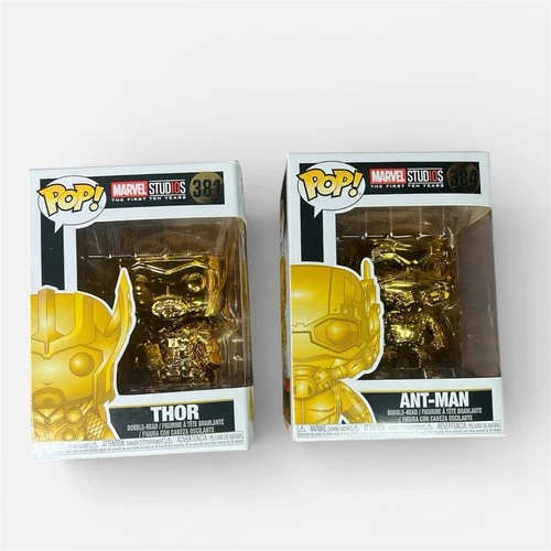 🔥 Marvel Studios Gold Chrome Funko Pop! Thor #381 & Ant-Man #384 🔥