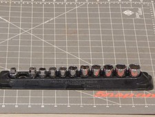 Snap On 11 OF 12Pc Metric 3/8 Drive Shallow Socket Set 8MM 19MM 6Pt NO 9MM Tray Snap On 11 OF 12Pc Metric 3/8 Drive Shallow Socket Set 8MM 19MM 6Pt NO 9MM Tray