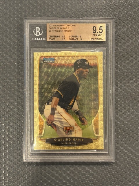 Starling Marte 2013 Bowman Chrome SUPERFRACTOR 1/1 BGS 9.5 Pirates True 1 OF 1