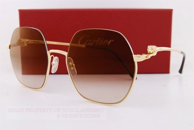 Closeout New Authentic Cartier Sunglasses CT 0267/S-002 Gold