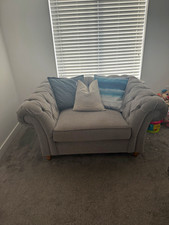 NEXT Gosford Grey Fabric Cuddle Sofa Rolled Arm 1 Seat 155x110x80cm