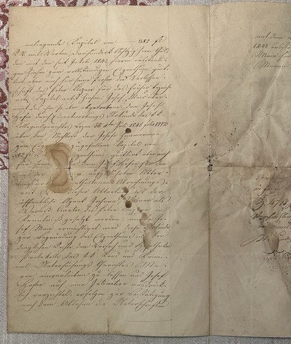 VINTAGE ALTES DOKUMENT AUS MERAN SÜDTIROL 1845 - Imagen 3 de 5