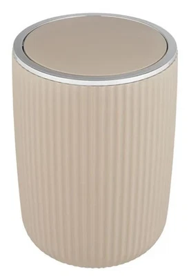 Schwingdeckeleimer Mod. Agropoli L Beige, Kosmetikeimer mit Schwingdeckel, 5,5 l - Bild 1 von 2