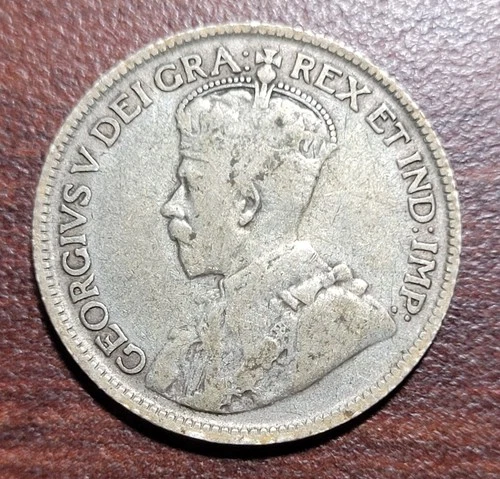 A CANADA 1921 25 Cents Very Good Original Toning Problem Free Better Date Coin