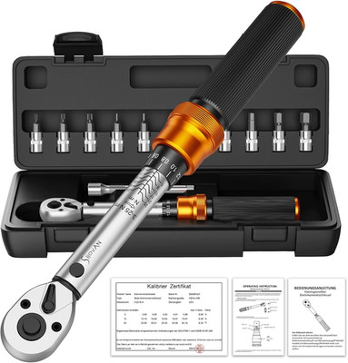 13TLG Klein Drehmomentschlüssel Fahrrad 3-25NM, 1/4 Zoll Torque Wrench Set, 72 Z