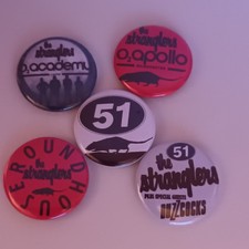 The Stranglers 51 tour 5 different 25mm  button badges as new set roundhouse 