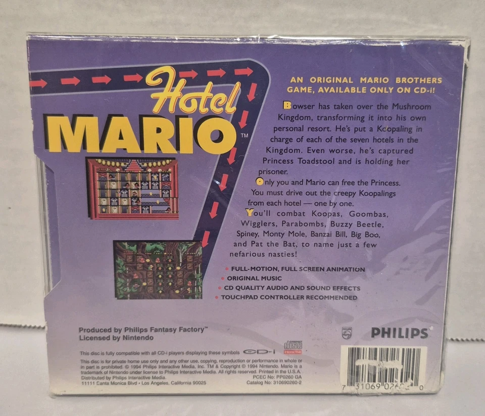Hotel Mario (Philips CD-i, 1994) Brand New Sealed.  - Image 2 of 4