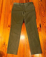 Banana Republic Sloan Slim Fit Mid Rise Ankle Pants Green Stretch Twill 2