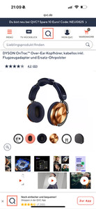 DYSON OnTrac Over-ear Kopfhörer Bluetooth GelbAlu Flugzeugadapter 2.Ohrpads NEU