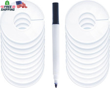 20 Pack Clothing Rack Size Dividers Wardrobe Hangers White Blank