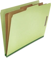 Universal 10281 Pressboard Classification Folder, Legal, Six-Section, Green, 10/