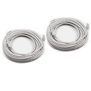 2X 50FT CAT5 CAT5E RJ-45 Réseau Ethernet câble blanc haute vitesse Internet
