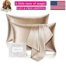 100 Pure Mulberry Silk Pillowcase for Hair and Skin - Allergen Resistant Dua...