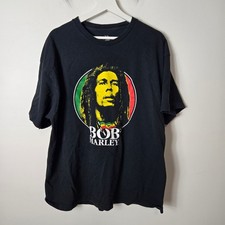 Bob Marley Men's Size XXL Zion Rootswear Black Graphic Short Sleeve Shirt VTG