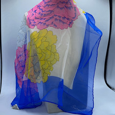 Vintage Burmel flower abstract print rectangle scarf.