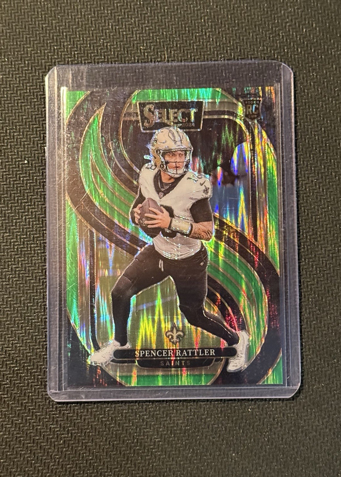 2024 Select Premier Level Spencer Rattler #130 Neon Green Shock Prizm /499 (RC)