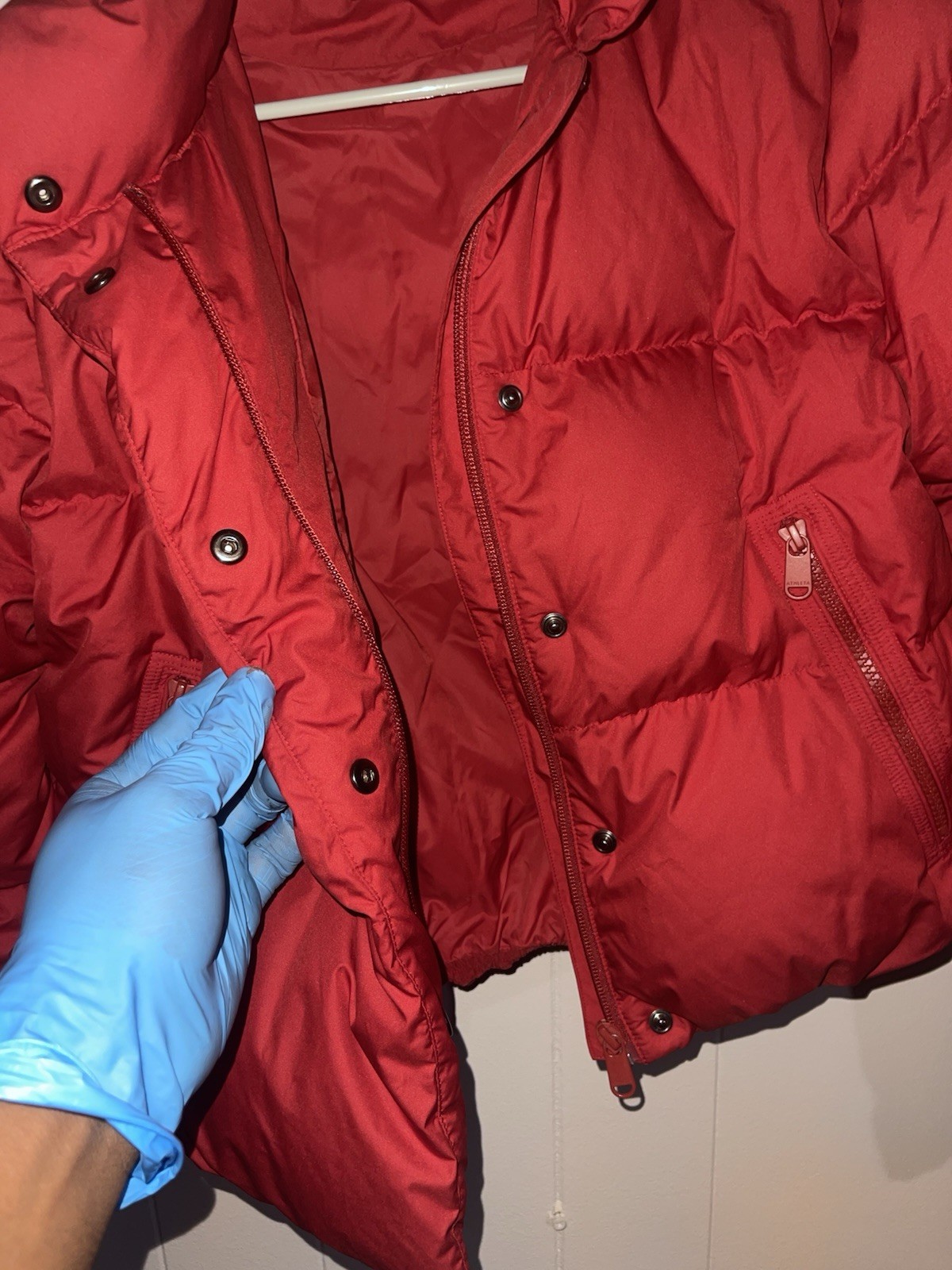 Athleta Summit Down Jacket, Candy Red Size Small - image 2