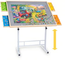 1500 Piece Puzzle Table with Legs, Angle & Height Adjustment Jigsaw Puzzle Table