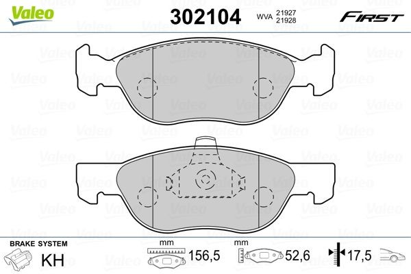 Valeo Bremsbelagsatz, Scheibenbremse 302104 FüR Fiat-image