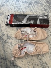 New Capezio Women  s Girls 2033 Leather LPK Cobra Ballet Shoes Size 6.5 W