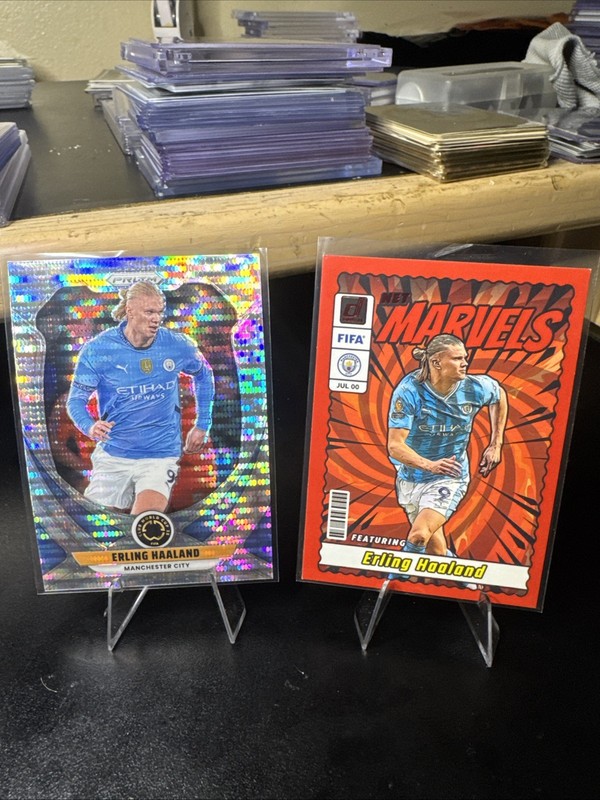 Erling Haaland 2 card lot prizm pulsar and donruss red marvels prisms 🔥🔥🔥