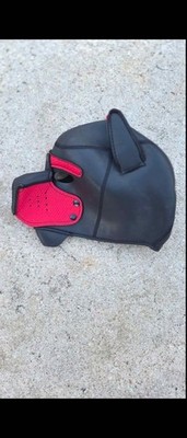 Spike Neoprene Puppy Hood - Red