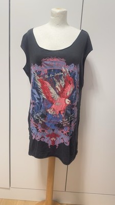H&M Divided Oversize Shirt Oberteil Print ohne Bündchen Gr 36  S - wNeu