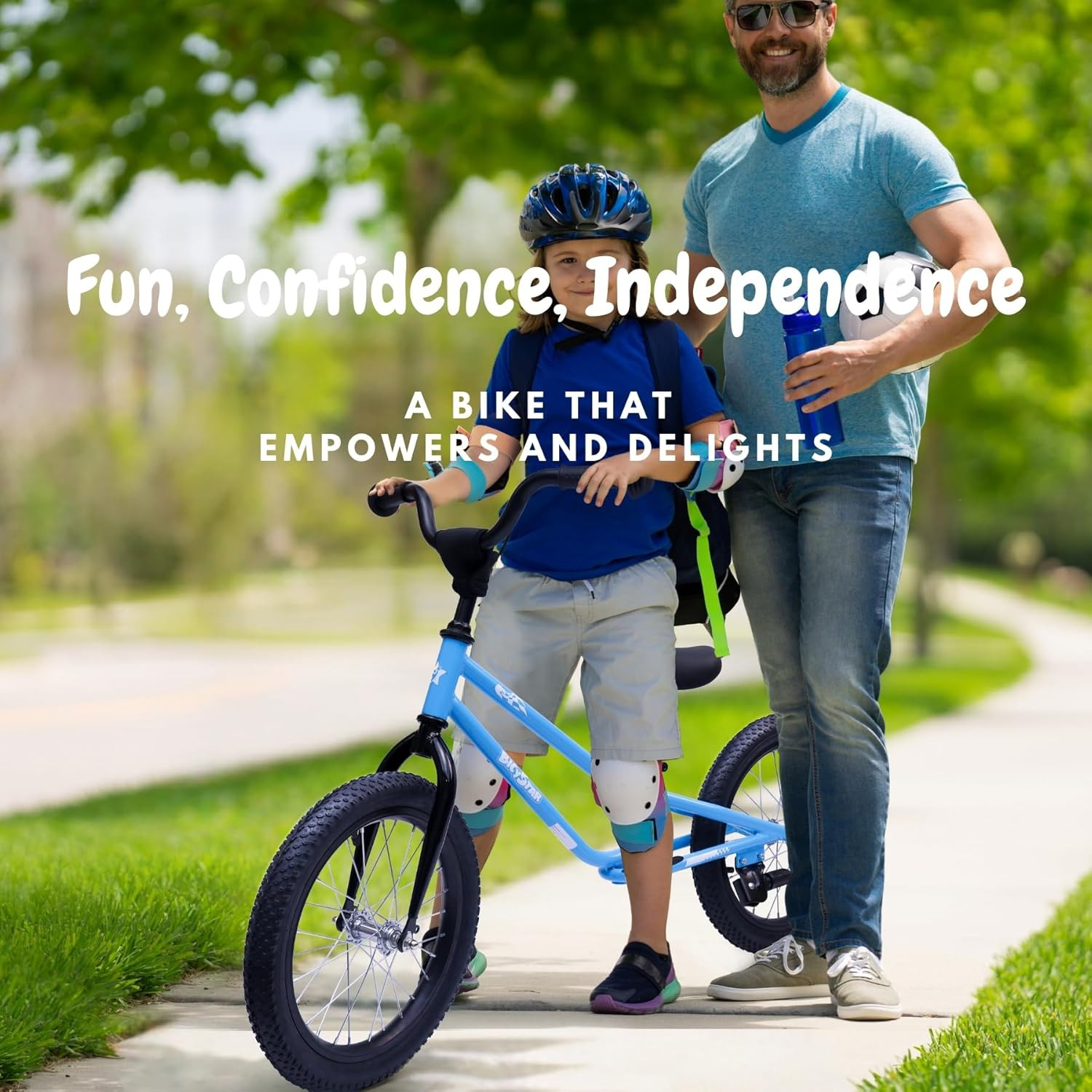16" Kids Balance Bike for Ages 5-8, Adjustable Height, No Pedals, Blue