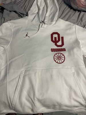 Jordan Oklahoma Sooners OU Pullover Hoodie Sweatshirt White/Red