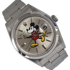 ROLEX  Datejust 1600 Silver soleil dial print Mickey Mouse 1974