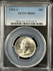 1953-S  25C Washington Quarter Dollar PCGS MS65   33932674