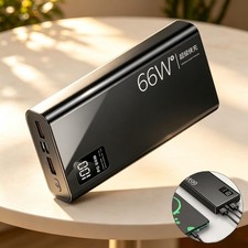 40000mAh Power Bank 66W Fast Charger 2USB Portable Battery Backup For Cell Phone