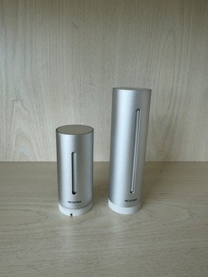 Netatmo Smart Weather Station Innenmodul Silber Zylinder 4x15,5cm mit Adapter