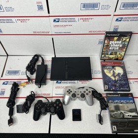 Sony PlayStation 2 Slim PS2 Console Bundle W / GAMES  - SAME DAY SHIP - WARRANTY