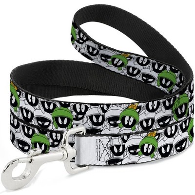 Looney Tunes Pet Leash, Dog Leash, Marvin The Martian Faces Stacked White Black