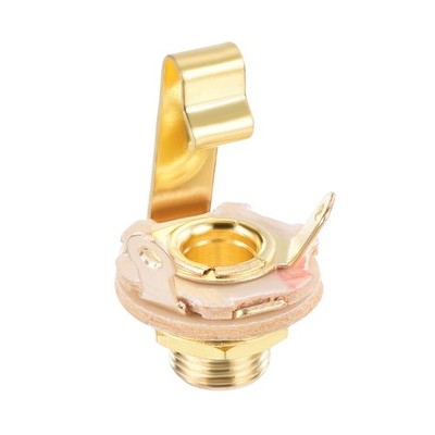 Uxcell Guitar Input Jack 1/4 Stereo Jack Mono Panel Mount Socket (Gold) For Gui_