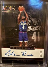 2018-19 Panini Noir Reigning Nights Glen Rice Hornets On Card Auto /99 #RN-GR