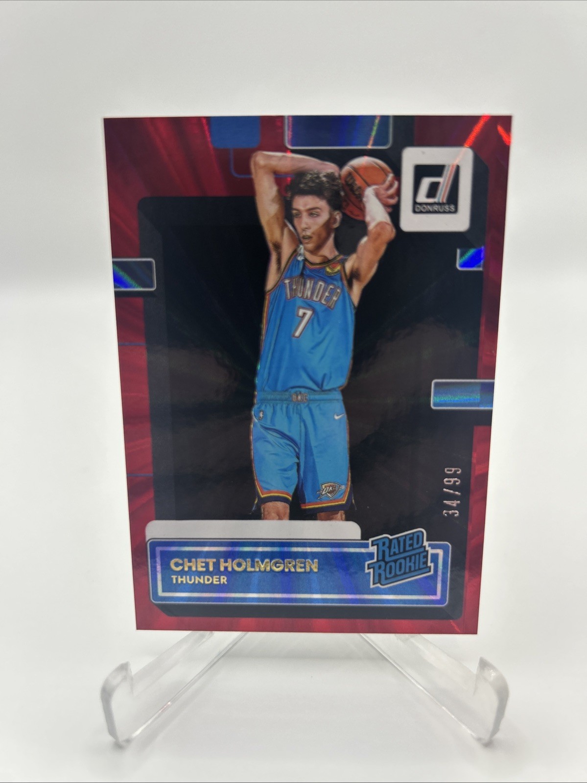 2022-23 Panini Donruss Chet Holmgren #202 Red Laser #/99 Rated Rookie Card RC